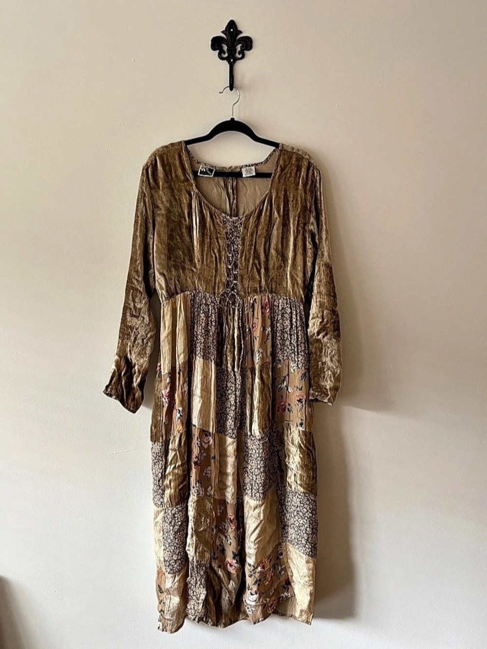 Phool Floral Maxi Dress in Brown & Cream